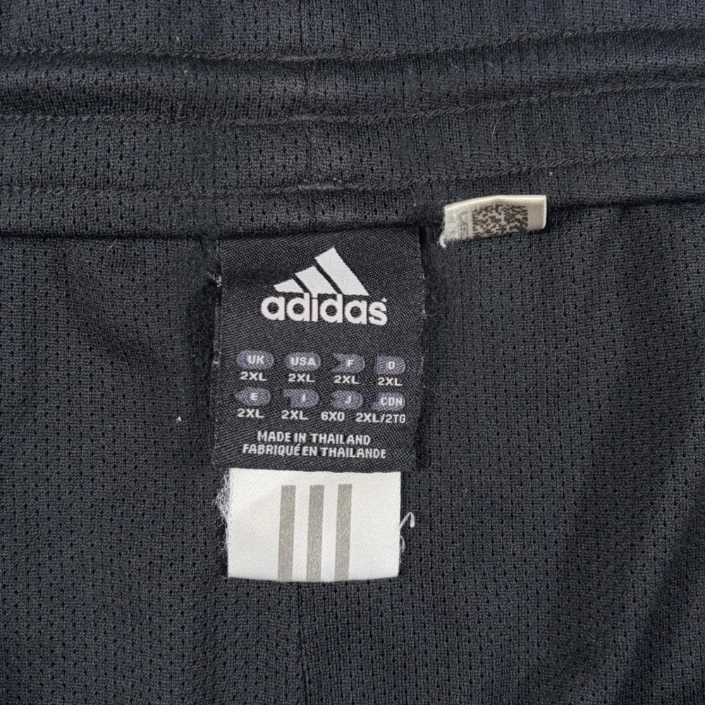 Adidas Athletic Shorts Mens 2XL Climalite Mesh 3-Stripe Black Performance